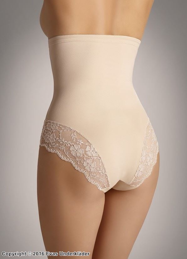 Shapewear panty cincher, lace edge, waist and belly control